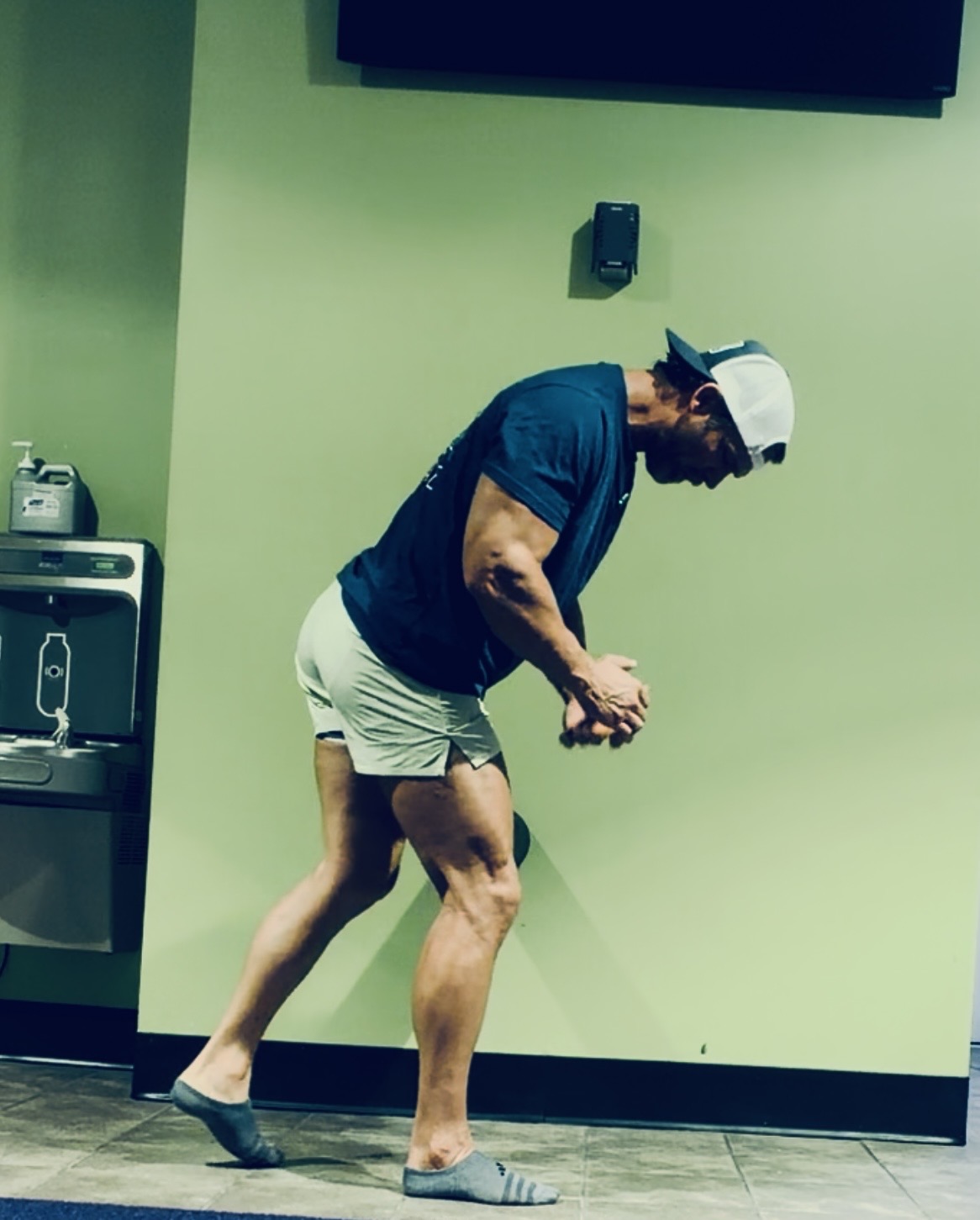 Trey demonstrating a strength and mobility movement