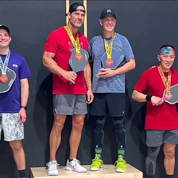 Pickleball tournament podium